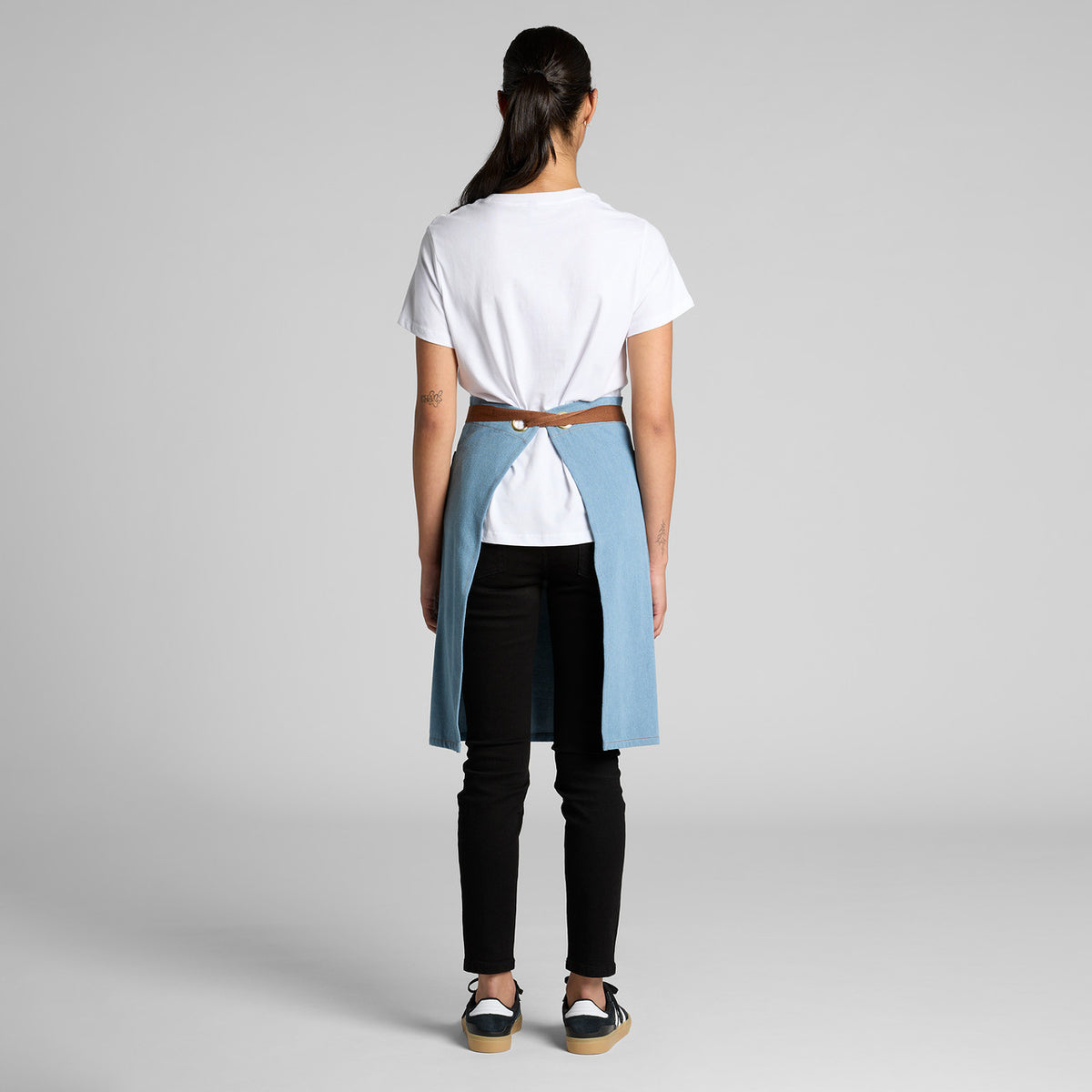 AS Colour Denim Half Apron 1085 back model view