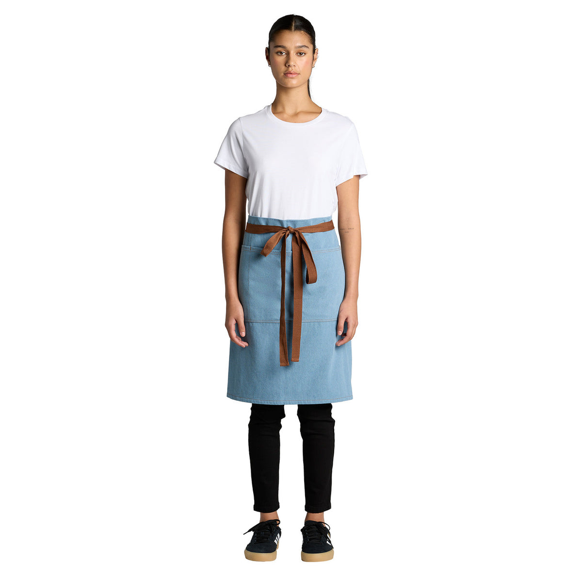AS Colour Denim Half Apron 1085 front model view