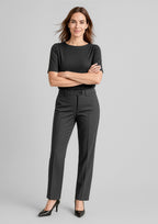 Comfort Wool Stretch Womens Relaxed Pant - Charcoal