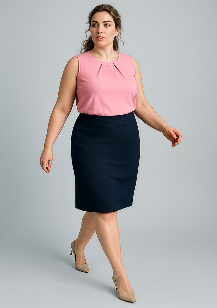Cool Stretch Womens Relaxed Fit Lined Skirt - Navy