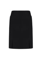 Siena Womens Front Pleat Detail Straight Skirt - Black back