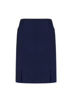 Siena Womens Front Pleat Detail Straight Skirt - Marine