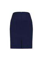 Siena Womens Front Pleat Detail Straight Skirt - Marine back