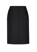 Comfort Wool Stretch Womens Relaxed Fit Lined Skirt - Black back