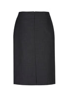 Comfort Wool Stretch Womens Relaxed Fit Lined Skirt - Charcoal back