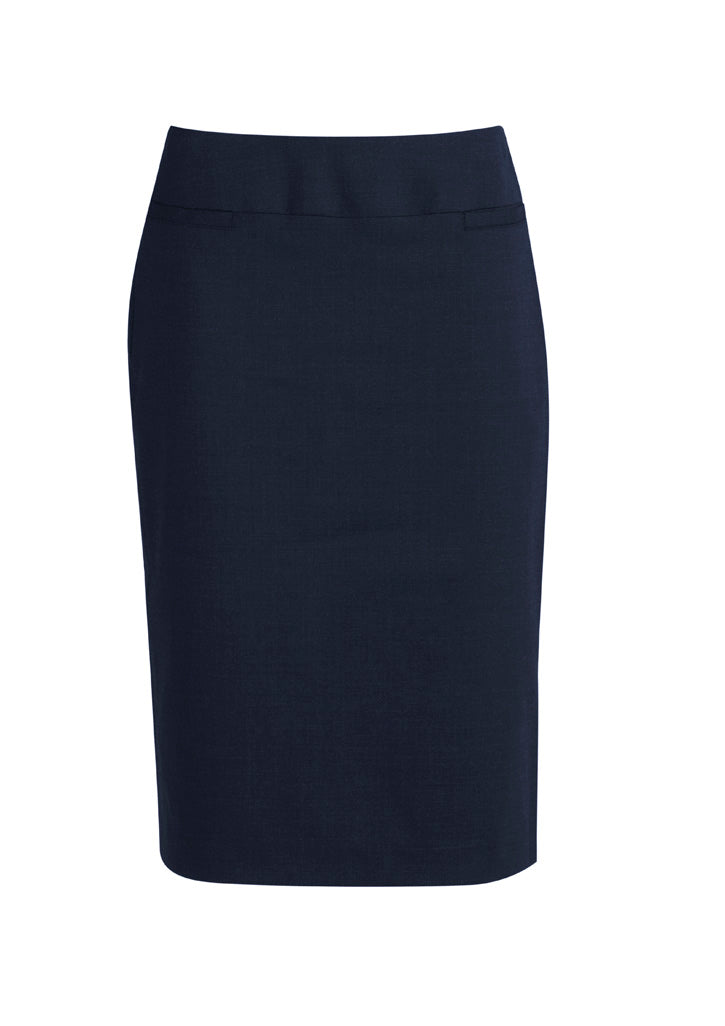Comfort Wool Stretch Womens Relaxed Fit Lined Skirt - Navy back