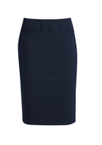 Comfort Wool Stretch Womens Relaxed Fit Lined Skirt - Navy back