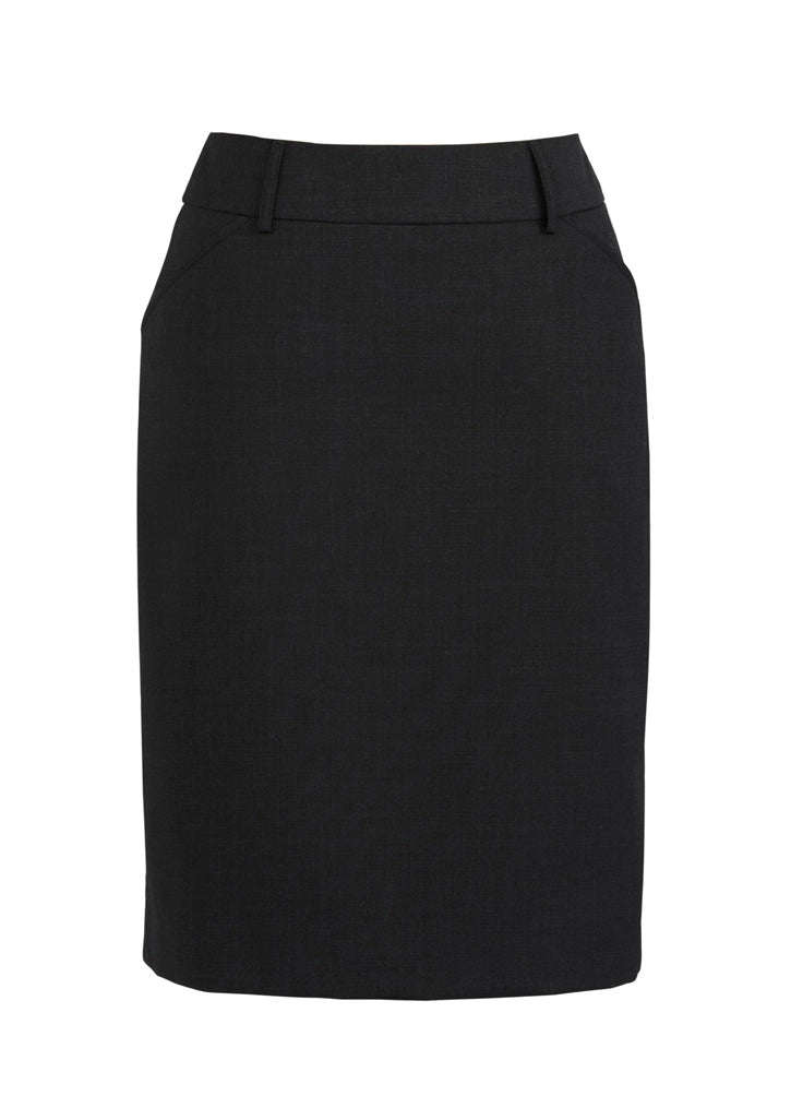 Comfort Wool Stretch Womens Multi-Pleat Skirt - Black back