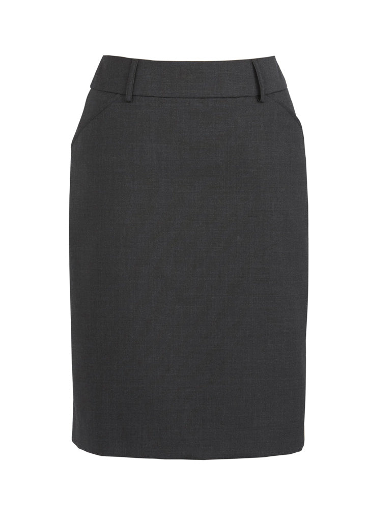Comfort Wool Stretch Womens Multi-Pleat Skirt - Charcoal back