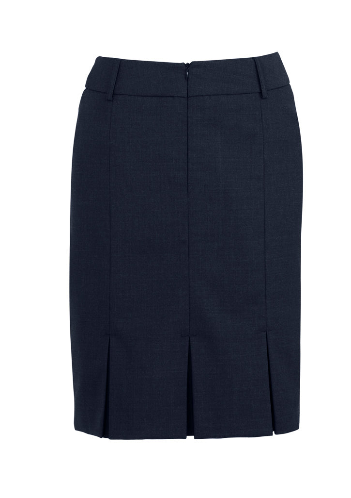 Comfort Wool Stretch Womens Multi-Pleat Skirt - Navy back