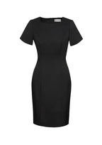 Cool Stretch Womens Short Sleeve Shift Dress - Black back