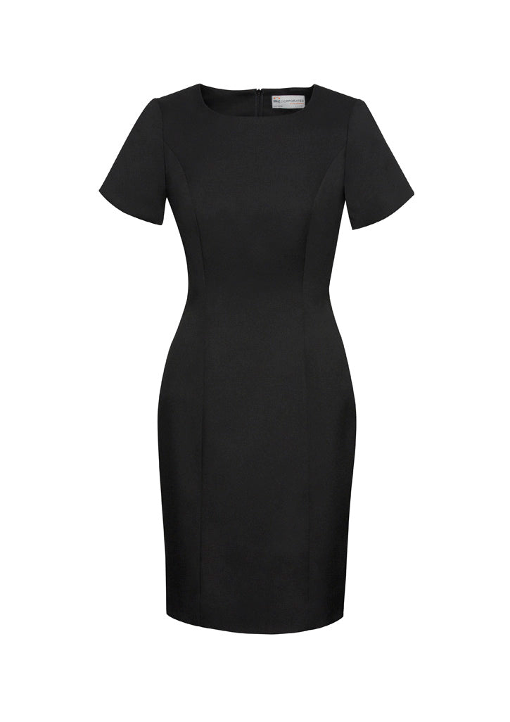 Cool Stretch Womens Short Sleeve Shift Dress - Black back