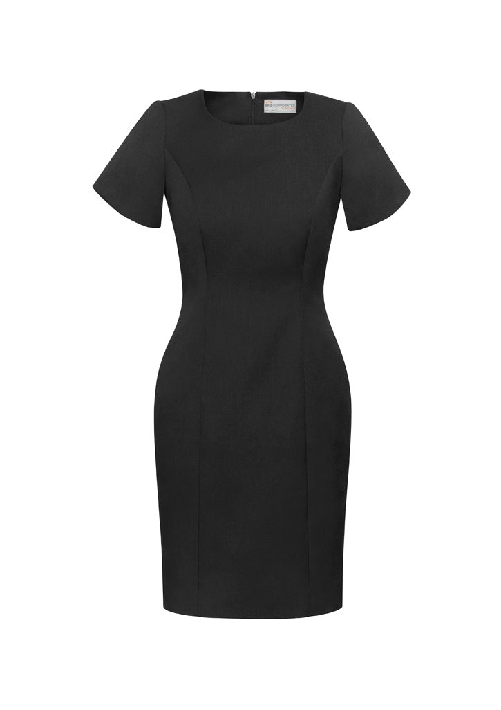 Cool Stretch Womens Short Sleeve Shift Dress - Charcoal
