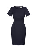 Cool Stretch Womens Short Sleeve Shift Dress - Navy