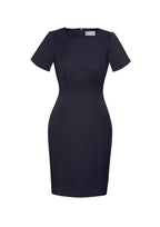 Cool Stretch Womens Short Sleeve Shift Dress - Navy