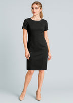 Cool Stretch Womens Short Sleeve Shift Dress - Black