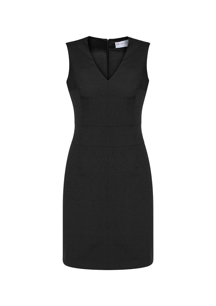 Cool Stretch Womens Sleeveless V-Neck Dress - Black back