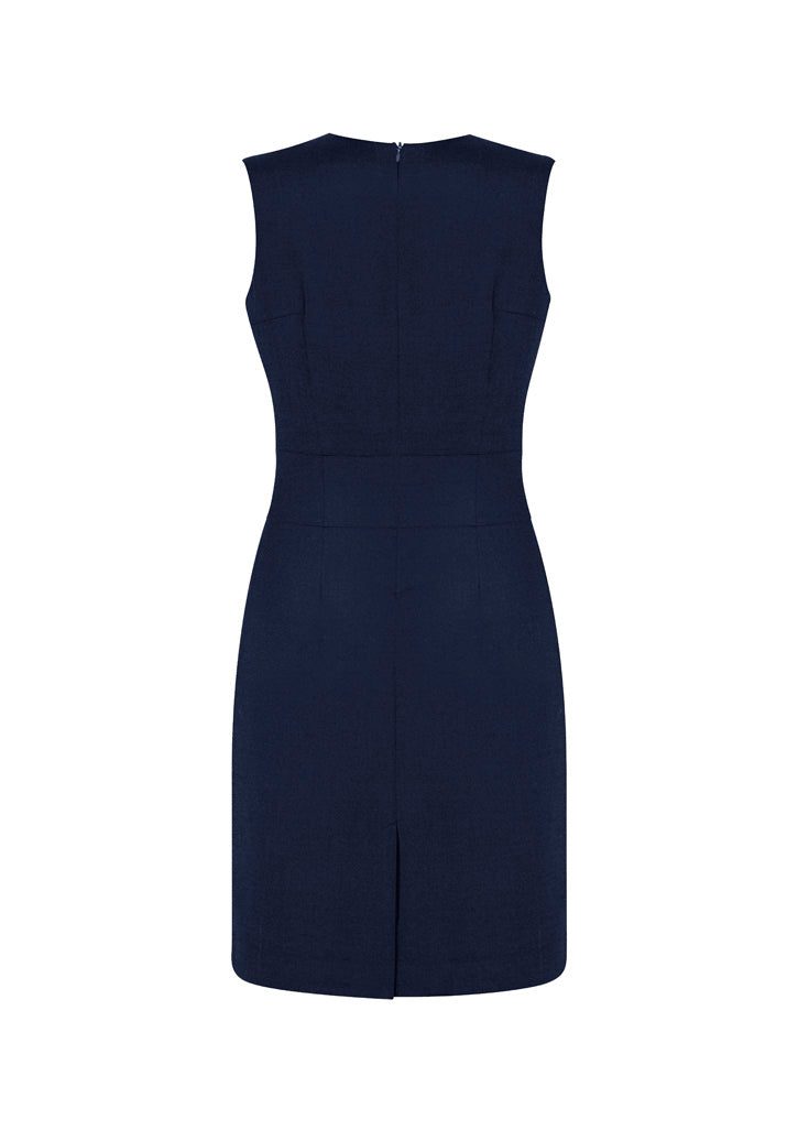 Cool Stretch Womens Sleeveless V-Neck Dress - Navy back