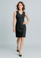 Cool Stretch Womens Sleeveless V-Neck Dress - Black