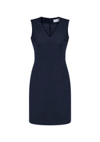 Comfort Wool Stretch Womens Sleeveless V-Neck Dress - Navy