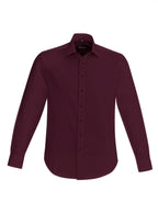 Hudson Mens Long Sleeve Shirt - Wine back