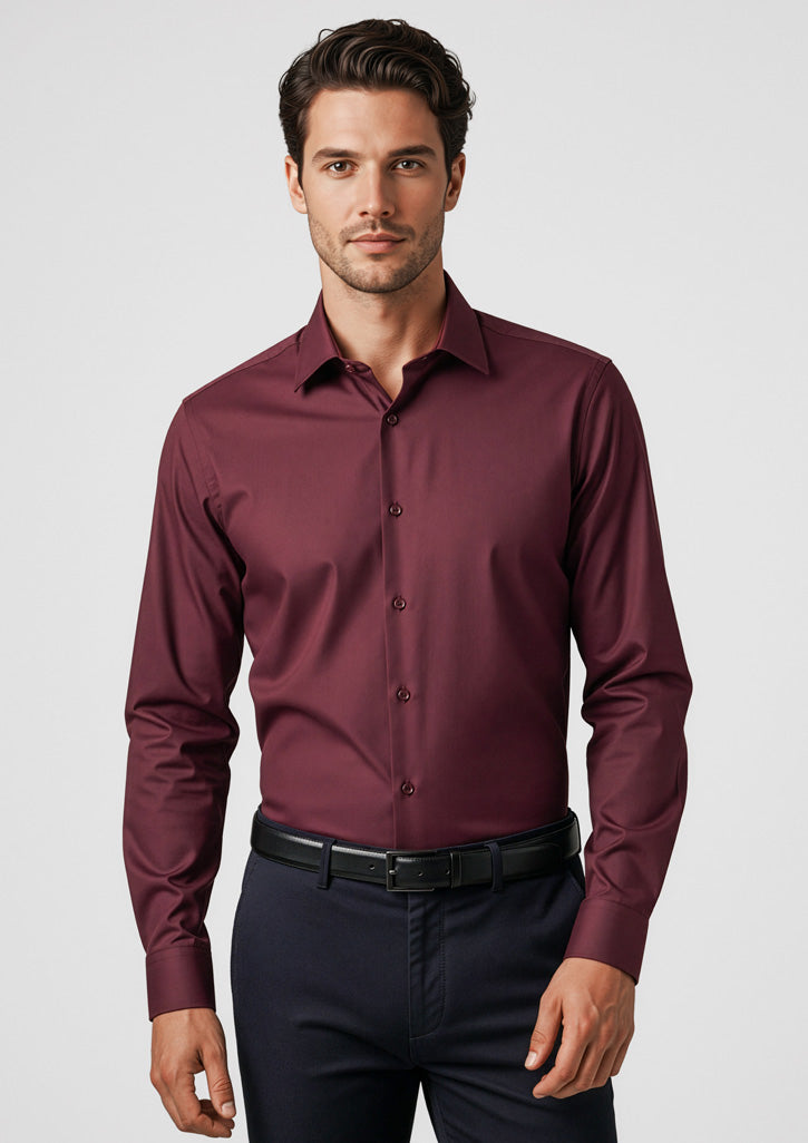 Hudson Mens Long Sleeve Shirt - Wine