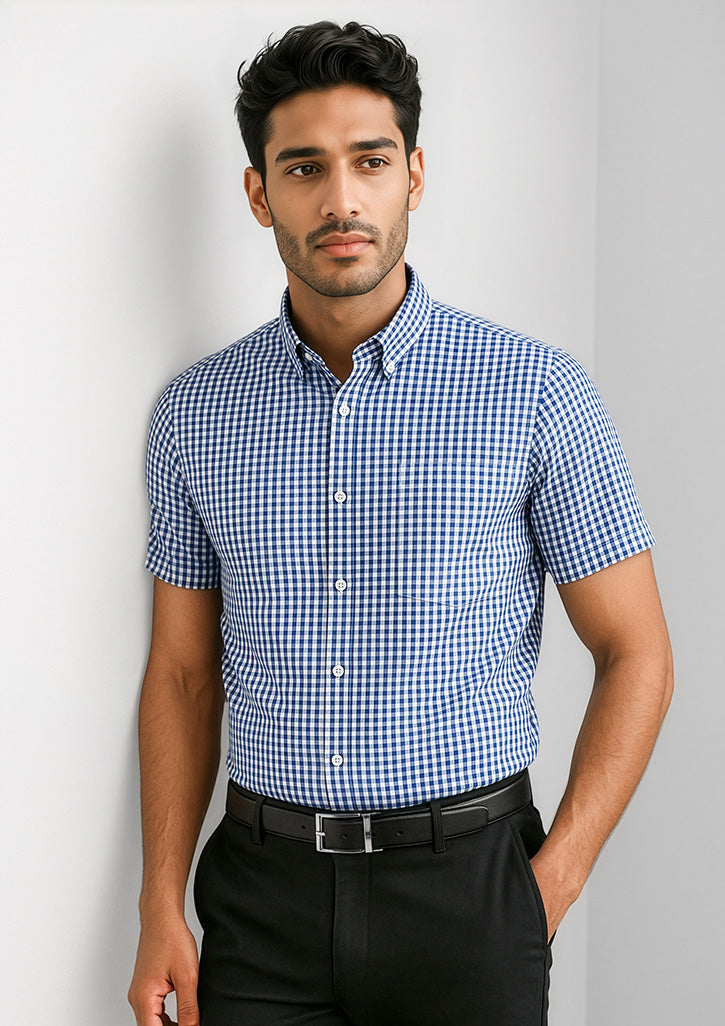 Springfield Mens Short Sleeve Shirt - French Navy