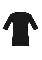 Camille Womens Short Sleeve T-Top - Black back