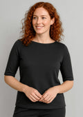 Camille Womens Short Sleeve T-Top - Black