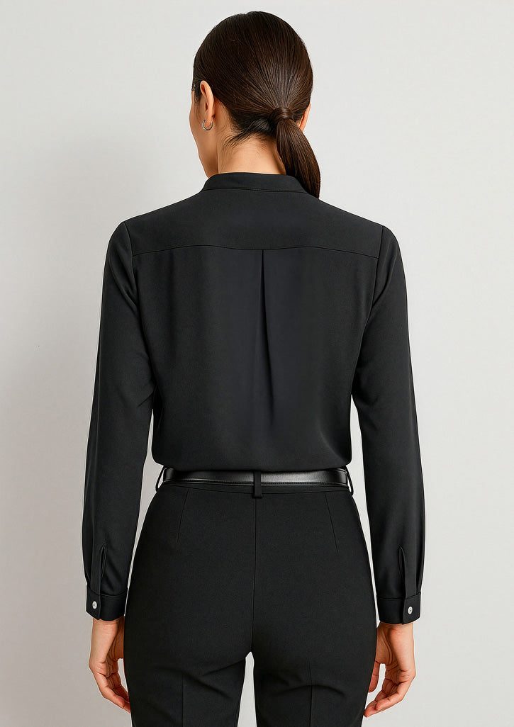 Juliette Womens Long Sleeve Blouse - Black back