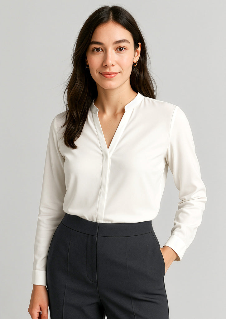 Juliette Womens Long Sleeve Blouse - Ivory