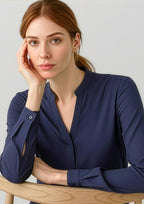Juliette Womens Long Sleeve Blouse - Navy back
