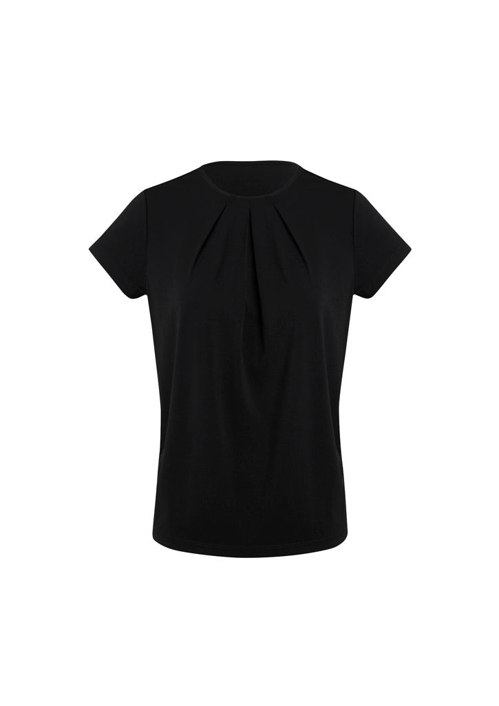 Blaise Womens Short Sleeve Top - Black back