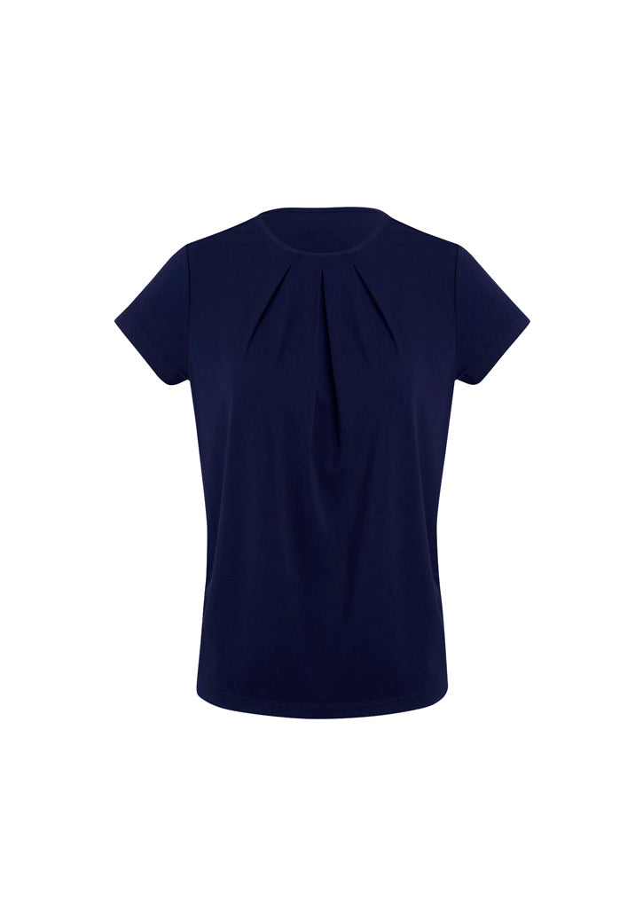 Blaise Womens Short Sleeve Top - Navy back