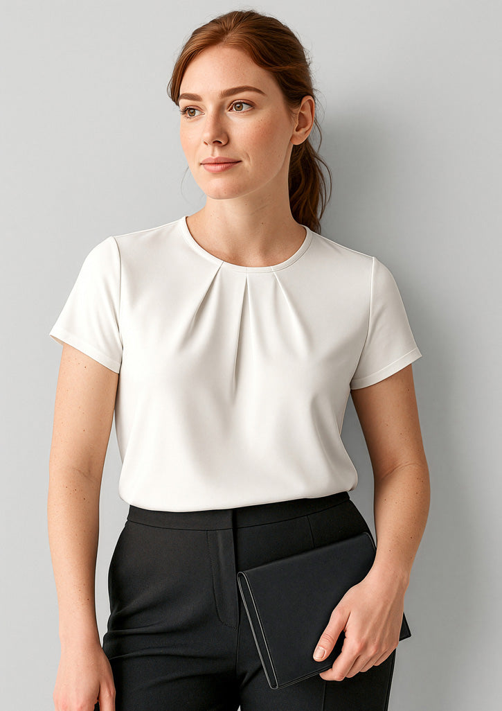 Blaise Womens Short Sleeve Top - Ivory