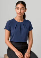 Blaise Womens Short Sleeve Top - Navy