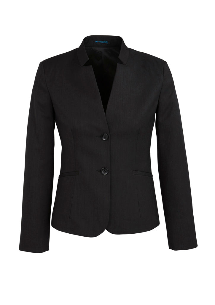 Cool Stretch Womens Short Jacket with Reverse Lapel - Black back
