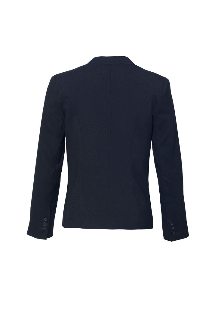 Cool Stretch Womens Short Jacket with Reverse Lapel - Navy back