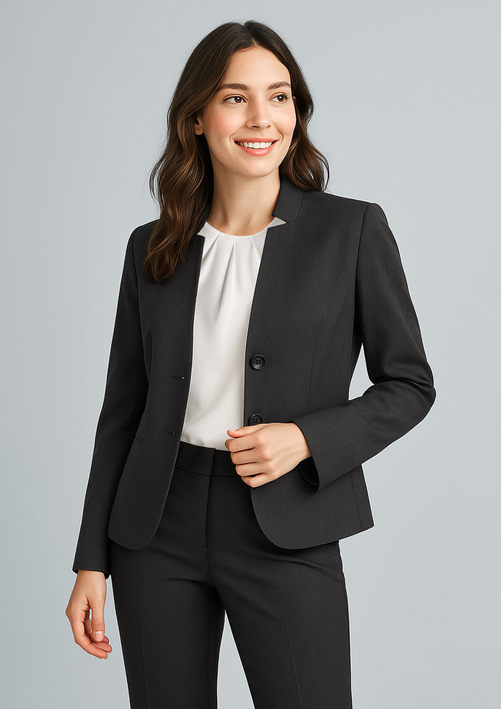 Cool Stretch Womens Short Jacket with Reverse Lapel