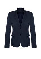Cool Stretch Womens 2 Button Mid Length Jacket - Navy
