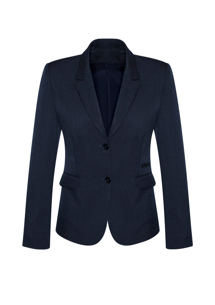 Cool Stretch Womens 2 Button Mid Length Jacket - Navy
