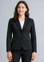 Cool Stretch Womens 2 Button Mid Length Jacket - Black