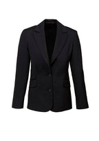 Comfort Wool Stretch Womens Longline Jacket - Black back