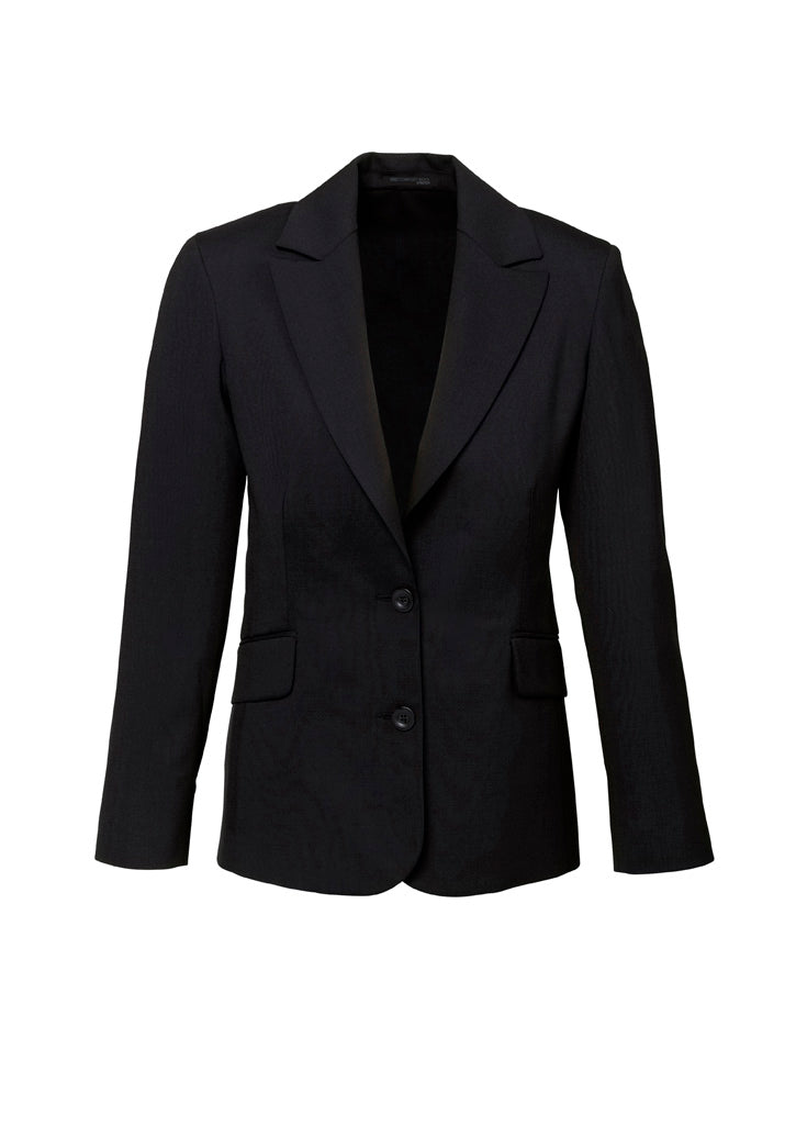 Comfort Wool Stretch Womens Longline Jacket - Black back