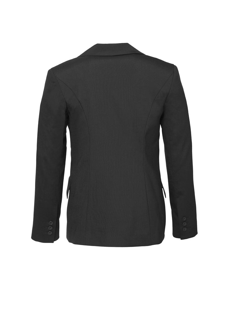 Comfort Wool Stretch Womens Longline Jacket - Charcoal back