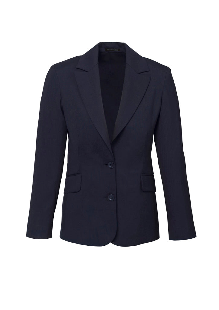 Comfort Wool Stretch Womens Longline Jacket - Navy