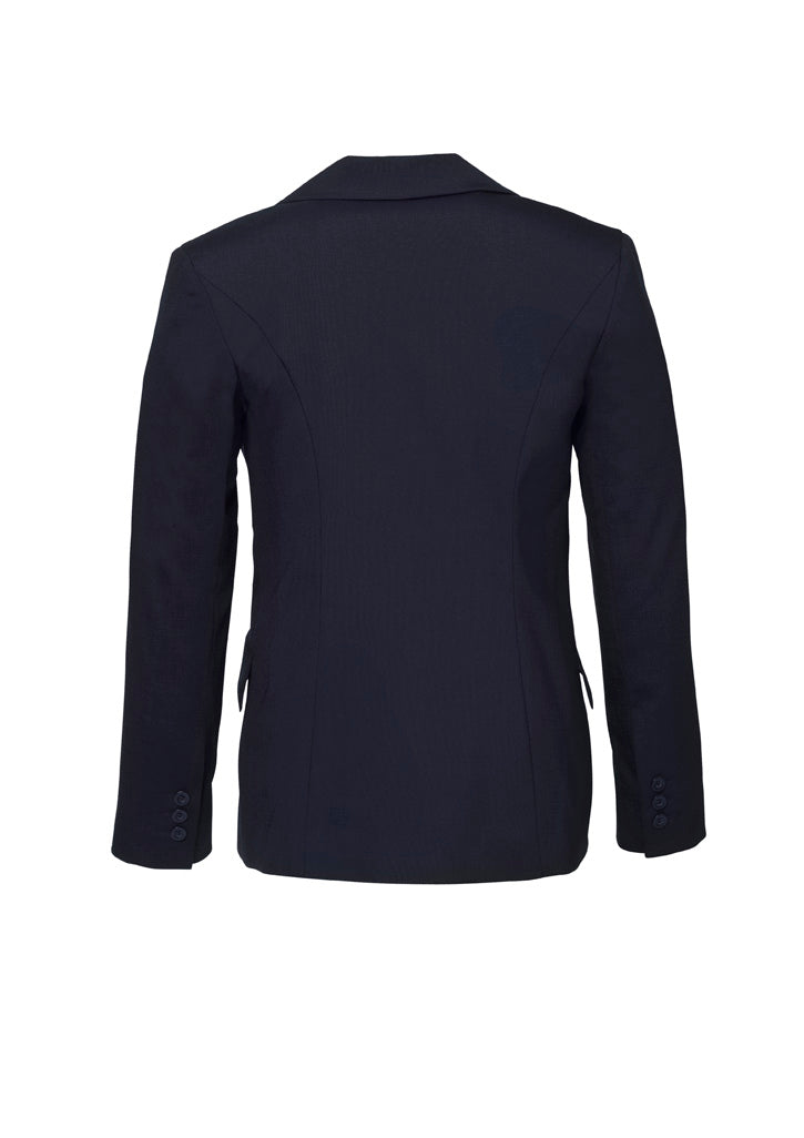Comfort Wool Stretch Womens Longline Jacket - Navy back