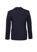 Comfort Wool Stretch Womens Longline Jacket - Navy back
