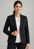 Comfort Wool Stretch Womens Longline Jacket - Black