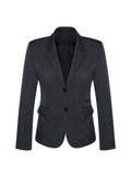 Comfort Wool Stretch Womens 2 Button Mid Length Jacket - Charcoal